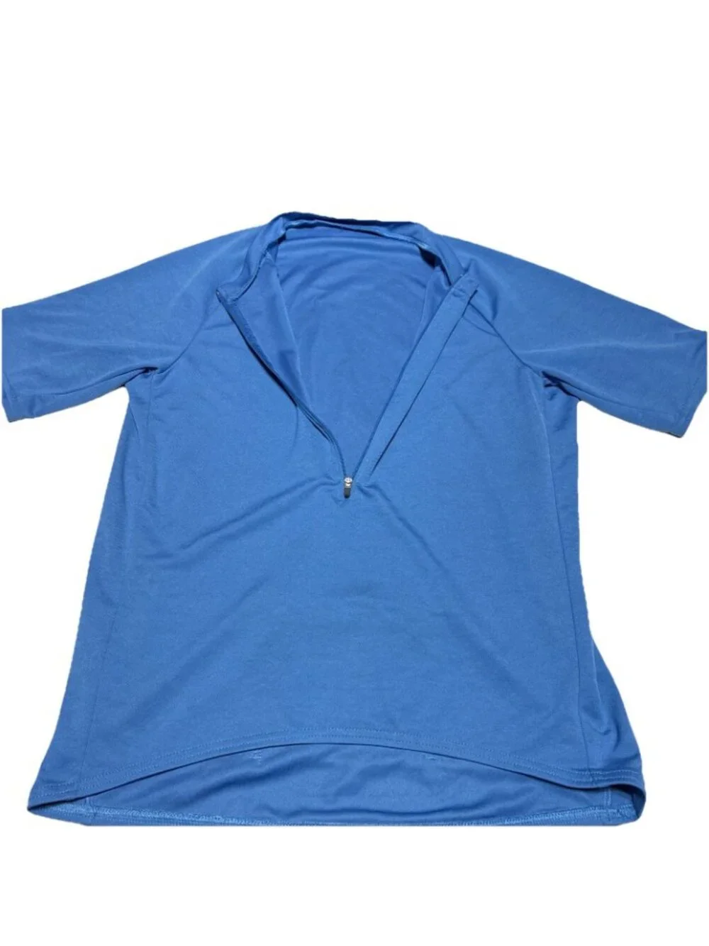 REI CO-OP Cycling Jersey Blue Short Sleeve 1/4 3 Pocket Bike Shirt Men’s Size M